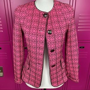 St. John Pink Black Blazer Size 0